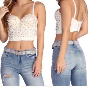 White bustier top